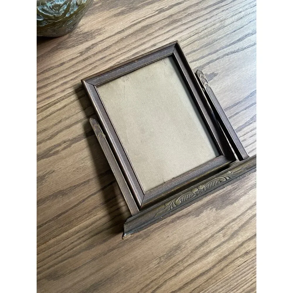 Antique Art Deco Wood Swing Frame Tabletop Picture Frame